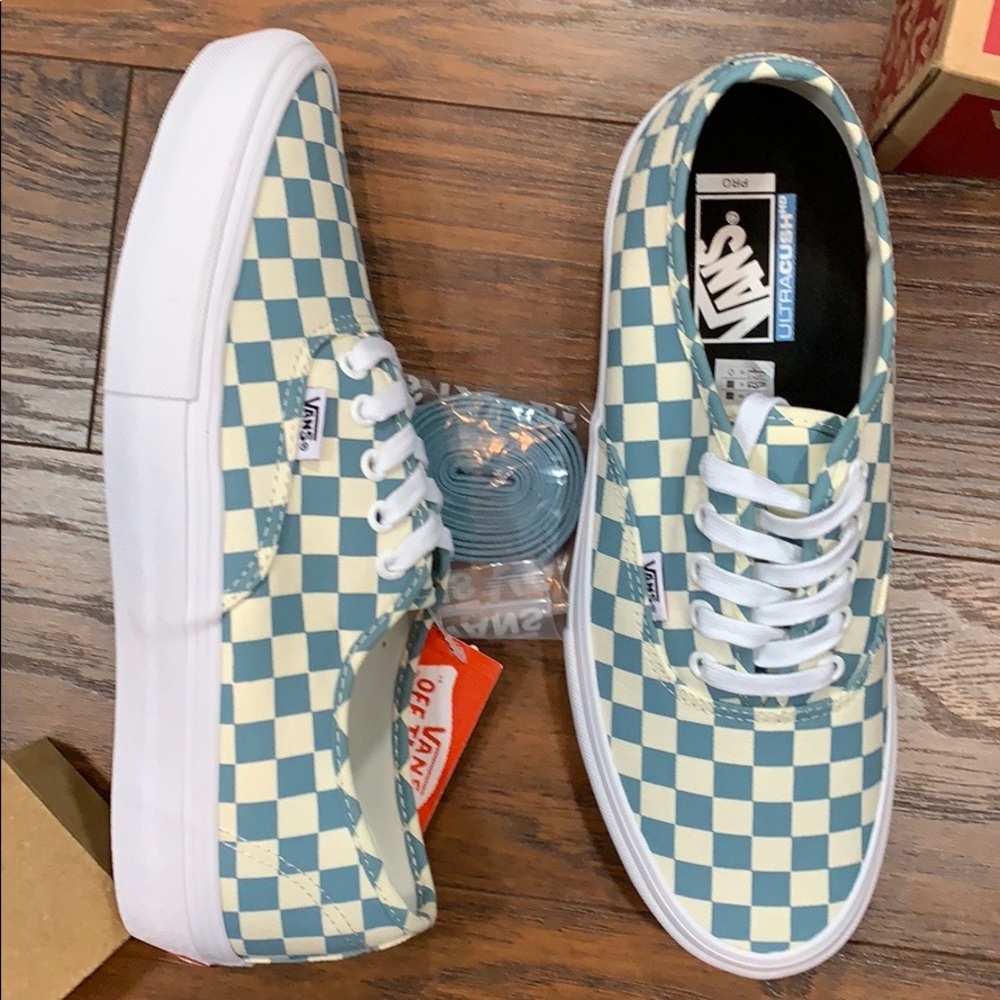 VANS AUTHENTIC PRO CHECKERBOARD SMOKE BLUE MEN’S - Picture 4 of 15